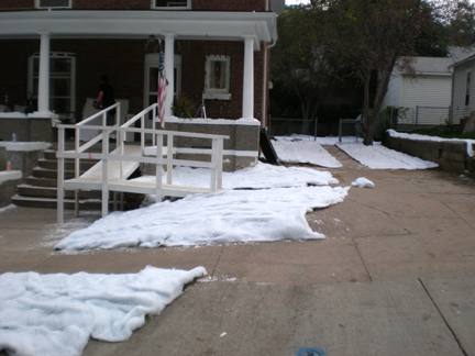 fake snow  faux snow covers  the ground with snow blankets