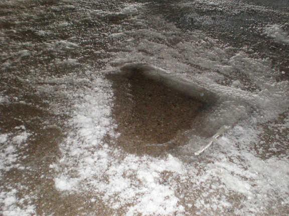 fake snow  close up of fuax snow puddle