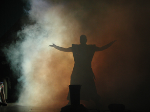 smoke appearance for a theme park snow